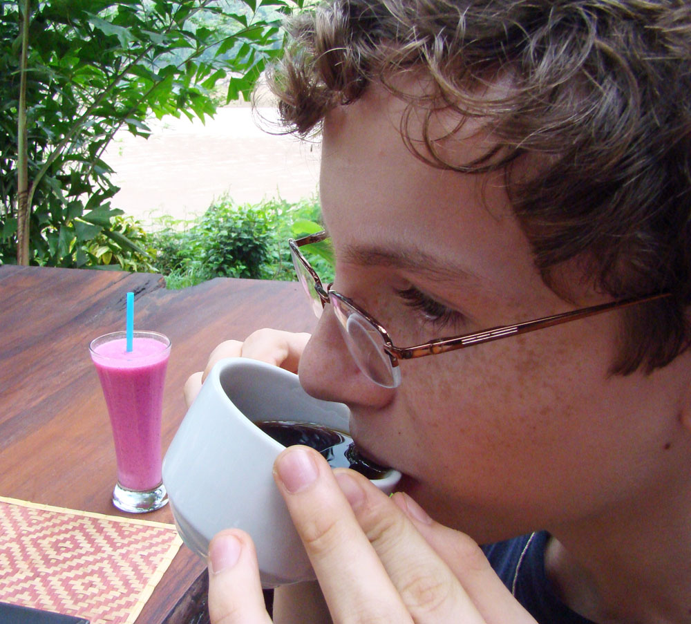 Sipping silk worm poop tea – REALLY (with a mulberry smoothie chaser in reserve).